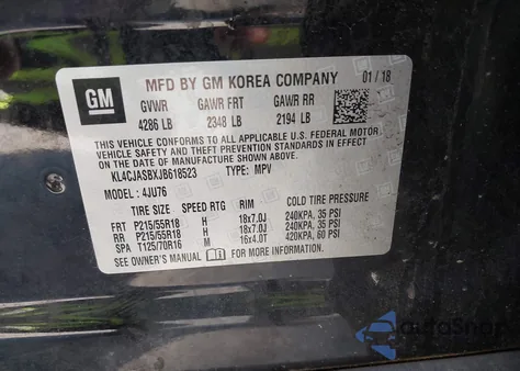 2018 Buick Encore Preferred из США, поврежденный, VIN KL4CJASBXJB618523